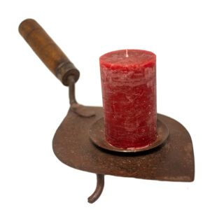 Kerzenhalter aus Antik-Handwerker Kelle mit schönem Holzgriff